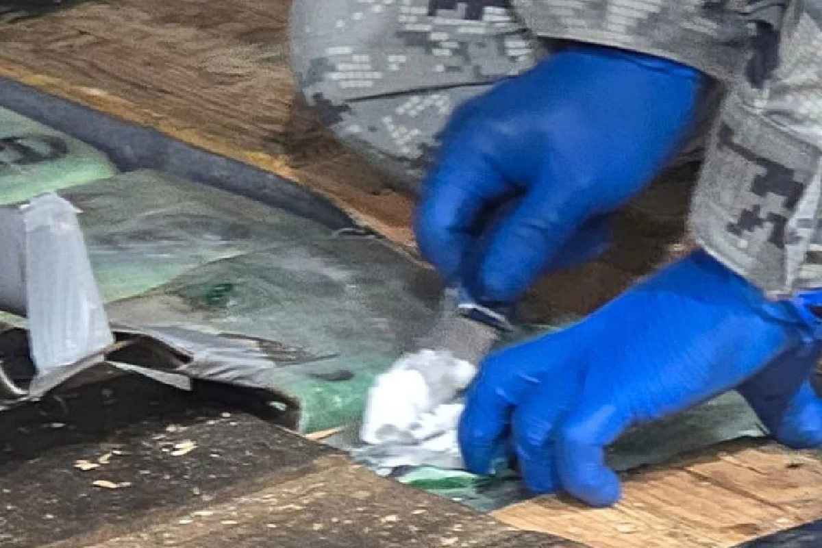 Dentro del camión se comprobó que eran cocaína y fentanilo que iban a ser introducidos a Estados Unidos. Foto: SSPC.