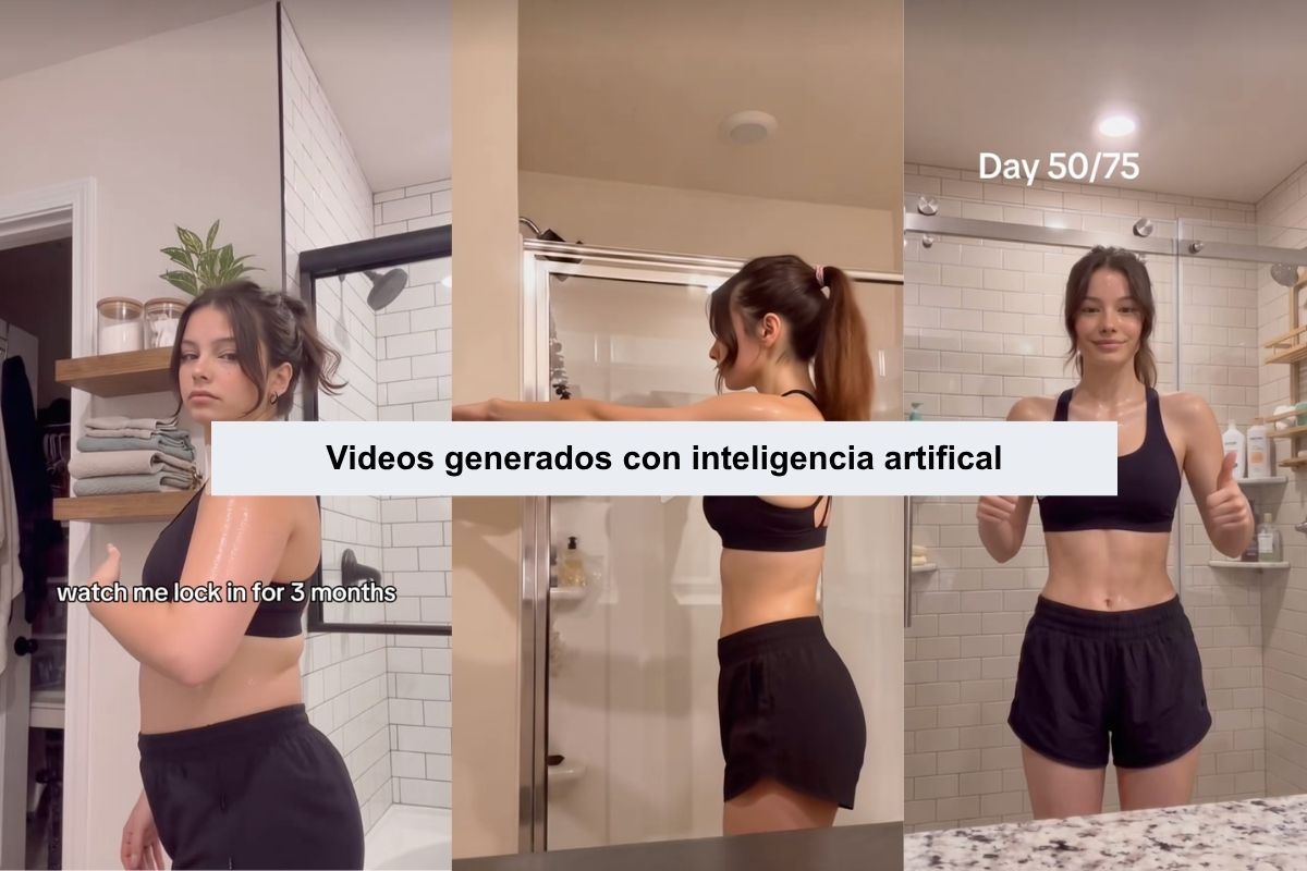 En TikTok circulan videos de supuestas transformaciones corporales después de 75 días, pero están generados con inteligencia artificial.
