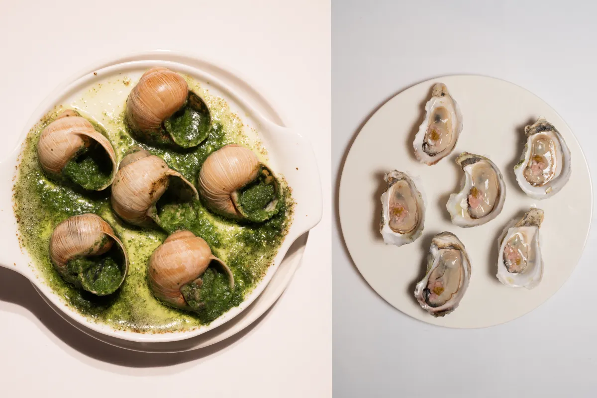 escargot y ostiones franceses en La Belle Époque
