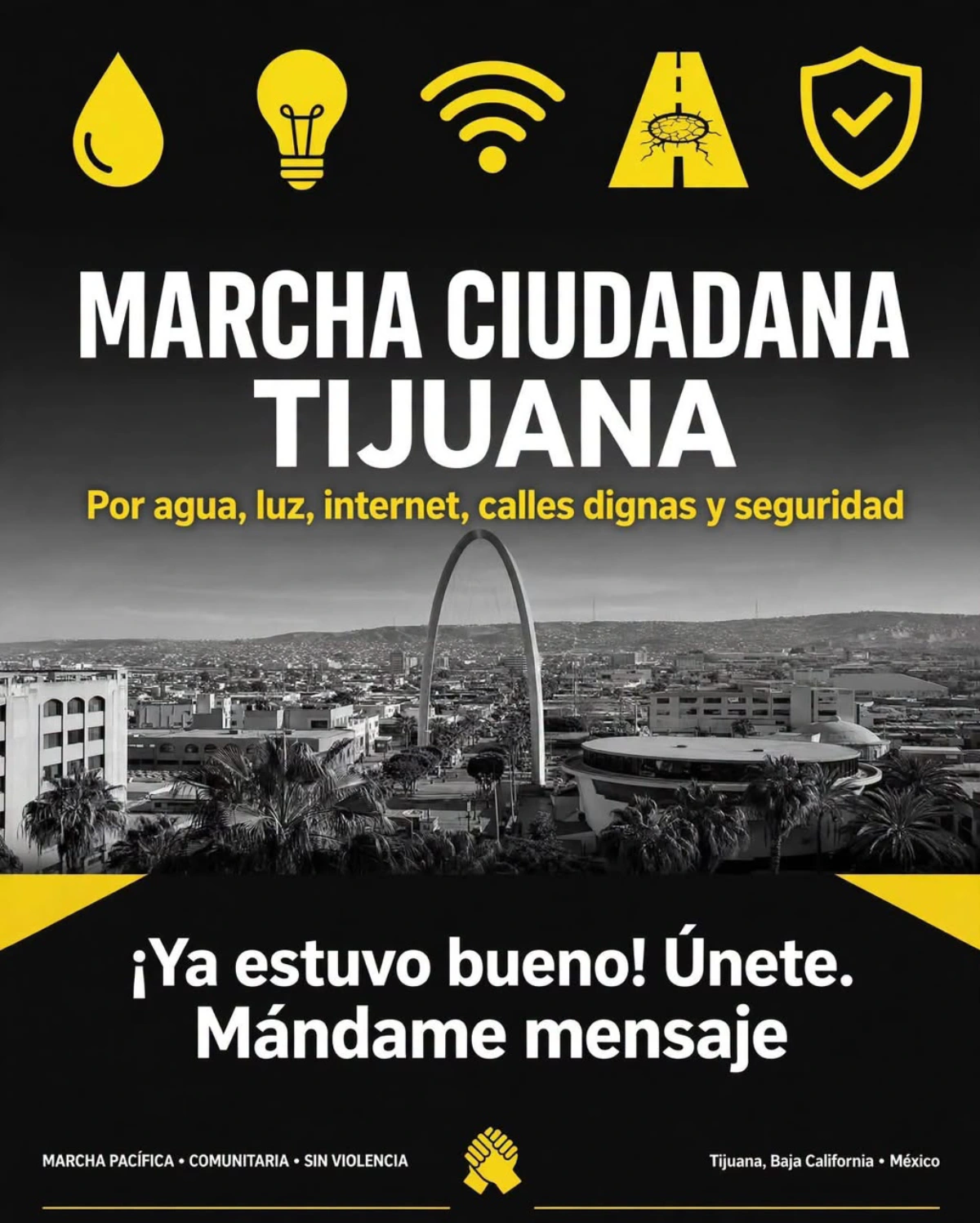 La convocatoria de la manifestación en Tijuana que circula en redes.