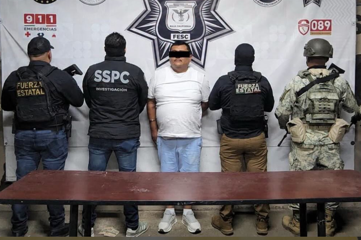 "El Isra" fue detenido en un restaurante ubicado en Mexicali. (Fuente: Facebook / Secretaría de Seguridad Ciudadana de Baja California)