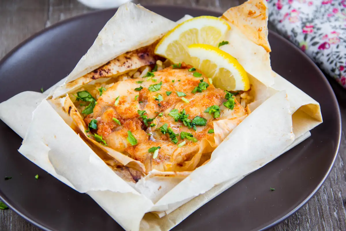 pescado empapelado paso a paso receta