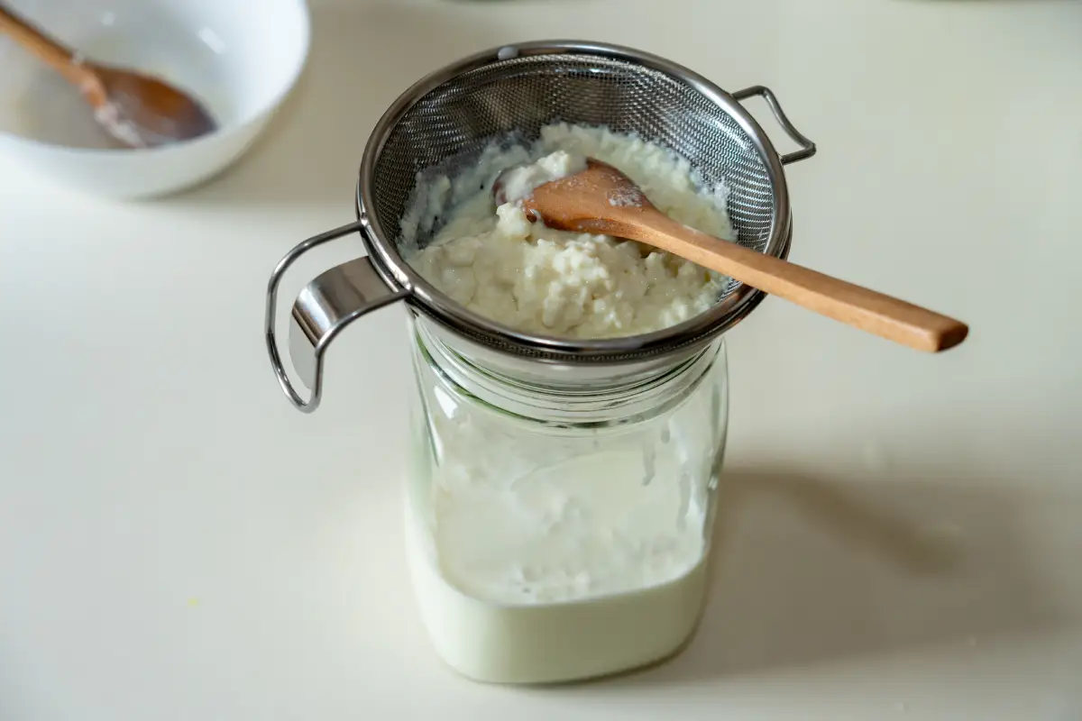 frasco con búlgaros de leche