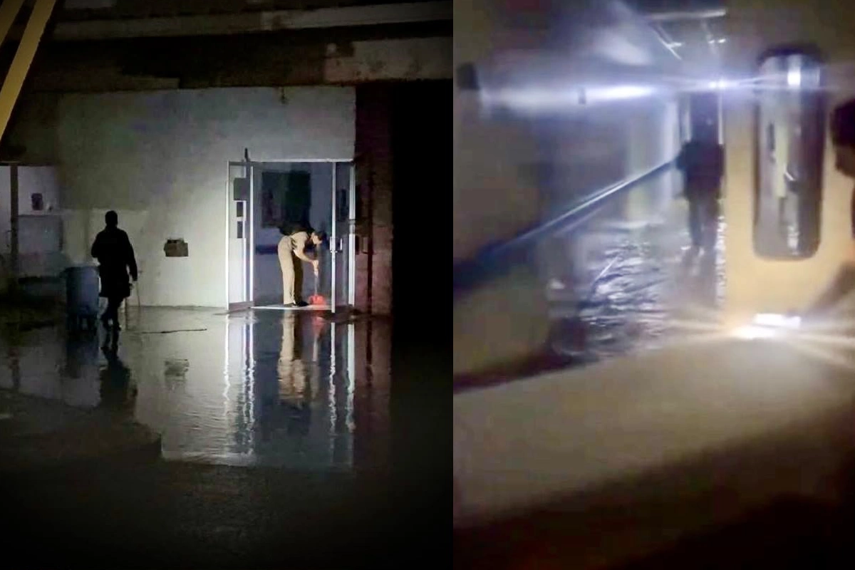 Además de inundarse, durante varias horas el Hospital General de Ensenada se quedó sin luz poniendo en riesgo áreas importantes de la atención a los pacientes. Foto: Especial.