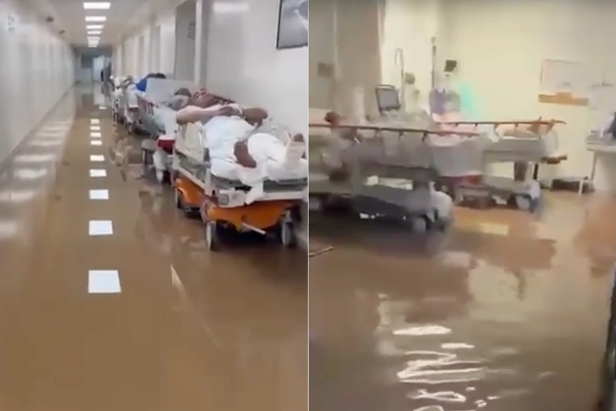 En los pasillos y algunas zonas de hospitalización se veía a los pacientes abandonados a su suerte, pues sus familiares fueron evacuados. Foto: Especial.