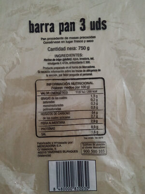3 barras de pan - Halal status check