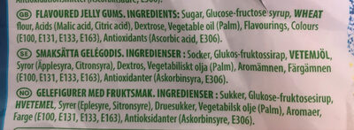 180G SCOUBIFIZZ LUTTI ingredient label