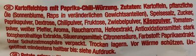 Crunchips Hot Paprika ingredient label