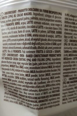 Balconi Choco Dessert ingredient label