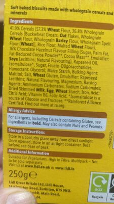 Choco Hazelnut Soft Bakes ingredient label