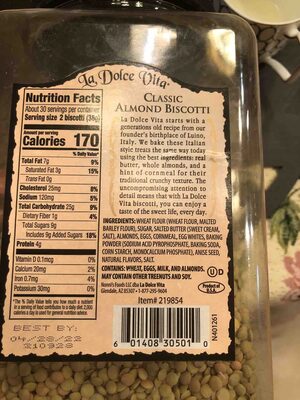 Classic Almond Biscotti - Halal status check