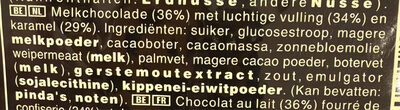Mars Minis ingredient label