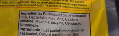 Mozzarella Cheese ingredient label