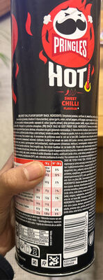 Pringles Sweet Chilli Flavour ingredient label
