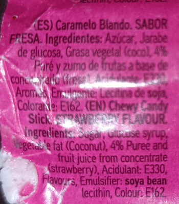 Palotes ingredient label