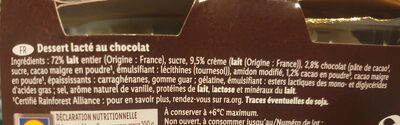 CHOCOLAT ingredient label