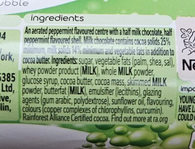 peppermint bubbles ingredient label