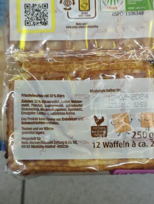 Frischei Waffeln ingredient label