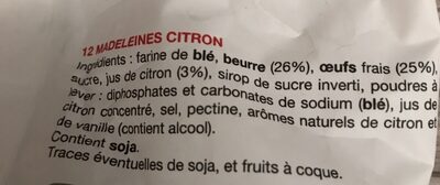 MADELEINE CITRON ingredient label