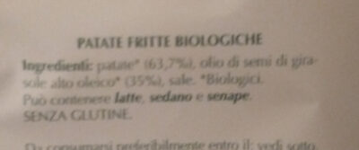 Patatine Classiche ingredient label