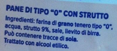 Piadina Classica ingredient label