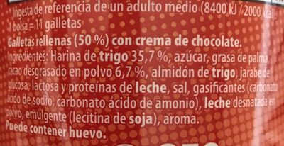 Principe Maxi Choc ingredient label