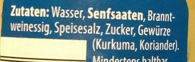 Senf ingredient label