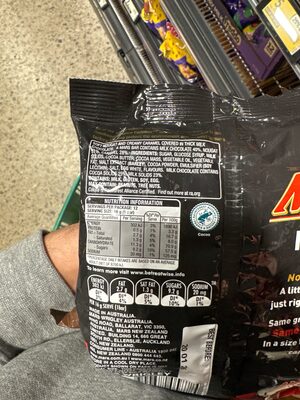 Mars Fun Size ingredient label