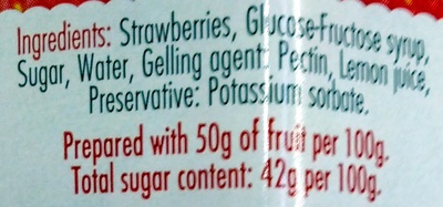 Streamline Less Sugar Strawberry Jam ingredient label