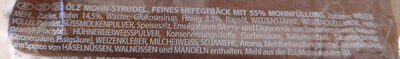 Mohn Strudel ingredient label