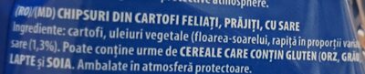 Chio Sare 125g ingredient label