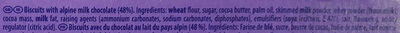 Choco Biscuits ingredient label