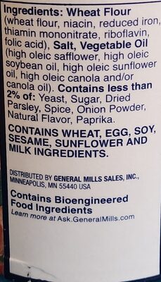 Bread Crumbs Italian Style ingredient label