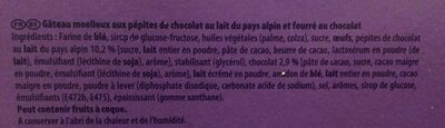 Cake & Choc ingredient label