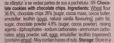 Cookies Tout Chocolat ingredient label