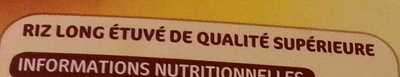 Riz cuisson rapide ingredient label
