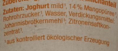 Mango Lassi ingredient label