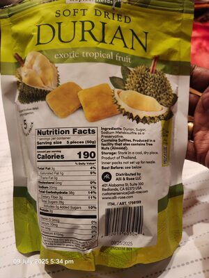 Soft Dried Durian - Halal status check