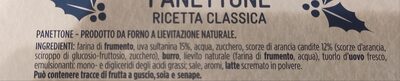 Panettone Ricetta Classica ingredient label