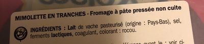 Mimolette ingredient label