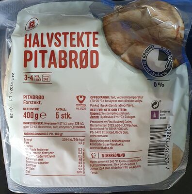 Pitabrød Halvstekte - Halal status check