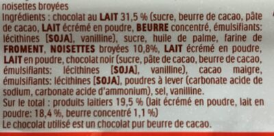 Bueno ingredient label