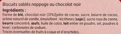 Tartelette Chocolat ingredient label