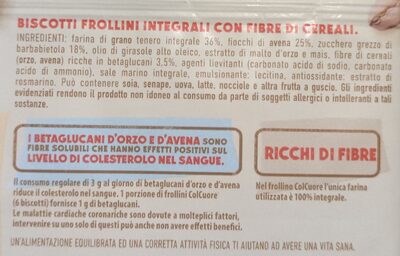 ColCuore ingredient label