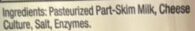 String Cheese Low Moisture Part-Skim Mozzarella Cheese ingredient label