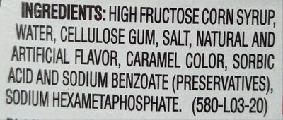 Lite Syrup ingredient label