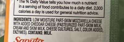 Cheesehead Cheddarella ingredient label