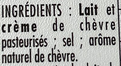 Chavroux Pur Chèvre ingredient label