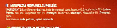 Mini pizza Formaggi ingredient label