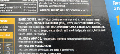 Fully Loaded Deep Dish, Four Cheese ingredient label